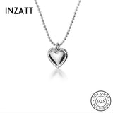 925 Silver Bead Chain Heart Pendant Choker Necklace Vintage Jewelry