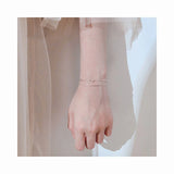 925 Silver Bead Double Layer Chain Bracelet Women Fine Jewelry