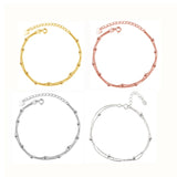 925 Silver Bead Double Layer Chain Bracelet Women Fine Jewelry
