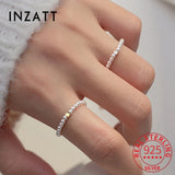 925 Silver Pearl Chain Square Ring Women Jewelry