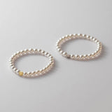 925 Silver Pearl Chain Square Ring Women Jewelry