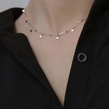 925 Sterling Silver Bead Round Pendant Choker Necklace For Women