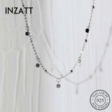 925 Sterling Silver Bead Round Pendant Choker Necklace For Women