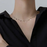 925 Sterling Silver Bead Round Pendant Choker Necklace For Women