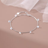 925 Sterling Silver Zircon Chain Bracelet for Women