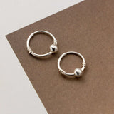 INZATT 925 Silver Bead Stud Earrings Classic Fine Jewelry