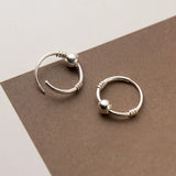 INZATT 925 Silver Bead Stud Earrings Classic Fine Jewelry