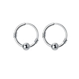925 Silver Bead Stud Earrings Women Classic Fine Jewelry Minimalist Accessories