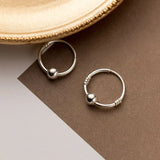 925 Silver Bead Stud Earrings Women Classic Fine Jewelry Minimalist Accessories