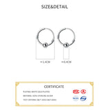 INZATT 925 Silver Bead Stud Earrings Classic Fine Jewelry