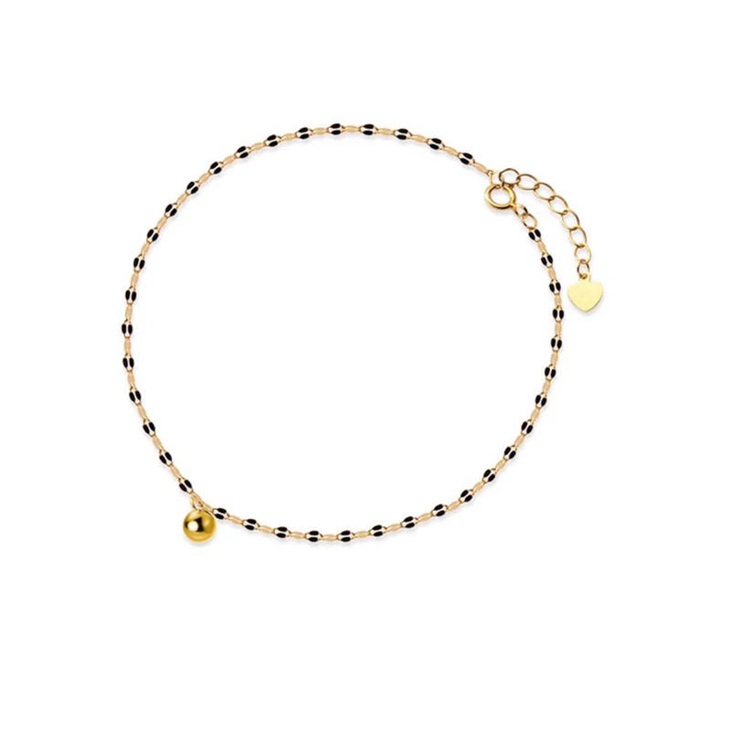 925 Silver Bead Zircon Star Anklet for Women Party Jewelry