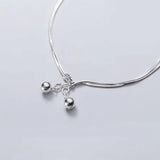 925 Silver Bells Double Chain Bracelet Party Fine Jewelry