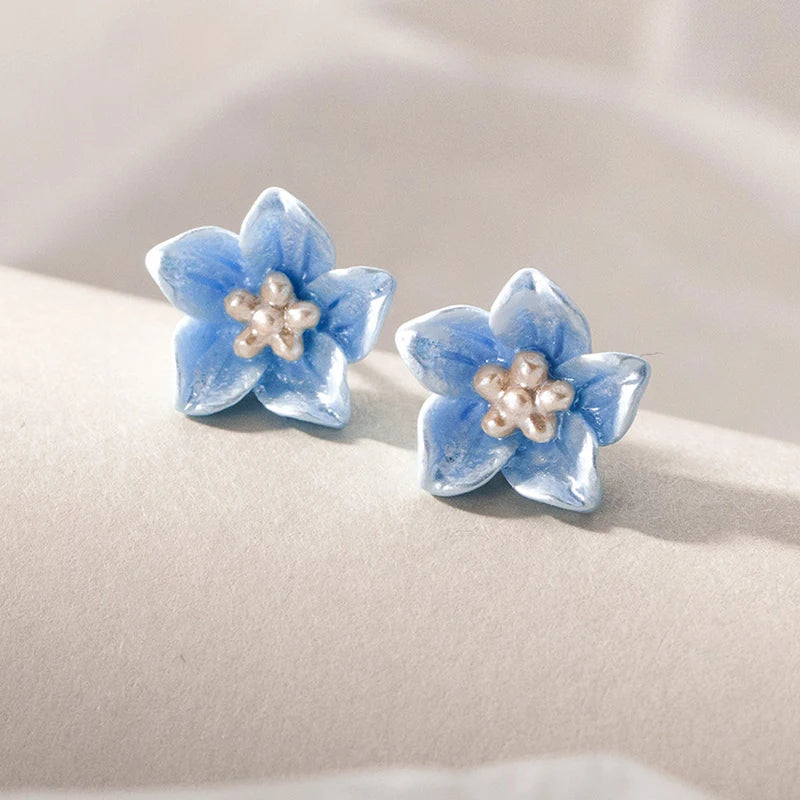 925 Sterling Silver Plant Stud Earrings for Women