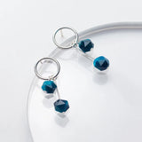 INZATT 925 Silver Stone Drop Earrings Women Party Jewelry Geometric Gift