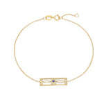 925 Silver Zircon Rectangle Charm Bracelet Classic Fine Jewelry