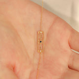 925 Silver Zircon Rectangle Charm Bracelet Classic Fine Jewelry