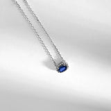 925 Silver Zircon Oval 14K Choker Necklace For Women