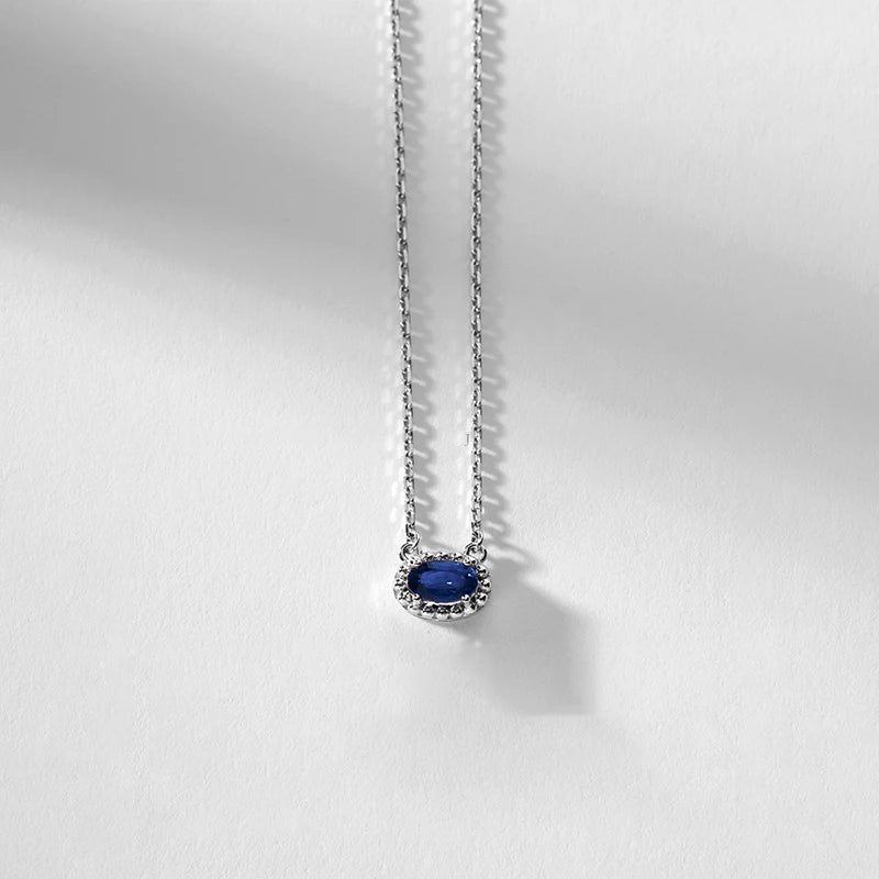 925 Silver Zircon Oval 14K Choker Necklace For Women