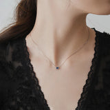 925 Silver Zircon Oval 14K Choker Necklace For Women