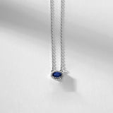 925 Silver Zircon Oval 14K Choker Necklace For Women