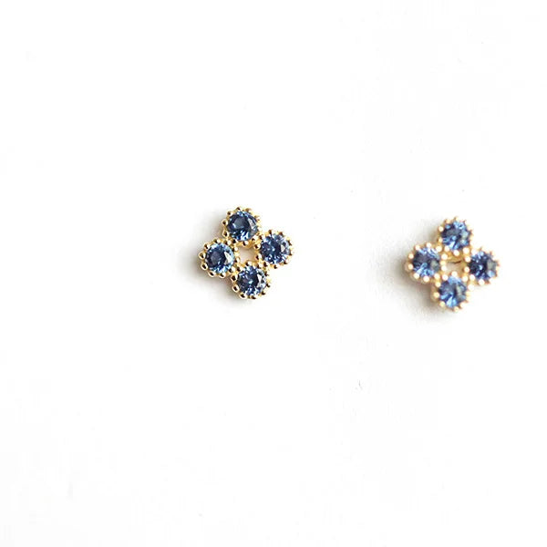 925 Silver Zircon Stud Earrings Bohemian Fine Jewelry