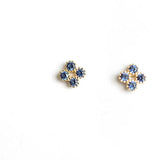 925 Silver Zircon Stud Earrings Bohemian Fine Jewelry