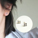925 Silver Zircon Stud Earrings Bohemian Fine Jewelry