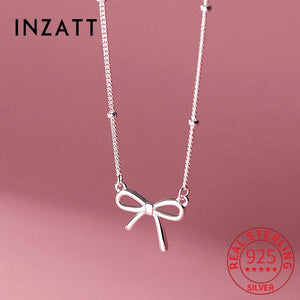 925 Silver Bowknot Choker Necklace Women Jewelry
