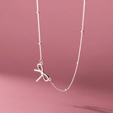 925 Silver Bowknot Choker Necklace Women Jewelry