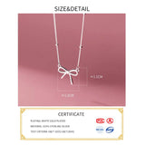 925 Silver Bowknot Choker Necklace Women Jewelry
