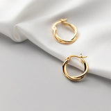 925 Silver Braided Line Hoop Earrings Women Party Vintage Jewelry