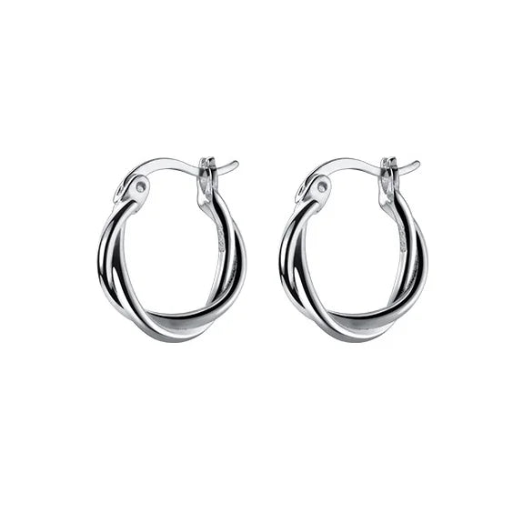 925 Silver Braided Line Hoop Earrings Women Party Vintage Jewelry