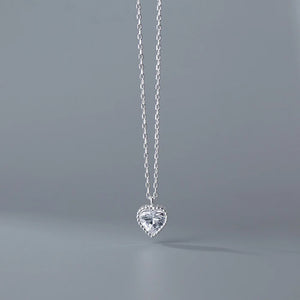 925 Silver CZ Heart Choker Necklace for Women