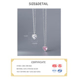 925 Silver CZ Heart Choker Necklace for Women