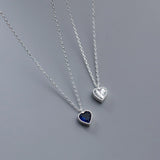 925 Silver CZ Heart Choker Necklace for Women