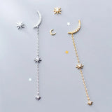 925 Silver Tassel Drop Earrings Women's Party Jewelry