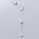 925 Silver Tassel Drop Earrings Women's Party Jewelry