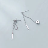 925 Sterling Silver Chain Tassel Bead Drop Earrings Wedding Jewelry