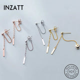 925 Sterling Silver Chain Tassel Bead Drop Earrings Wedding Jewelry