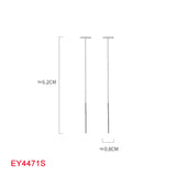 925 Silver Tassel Letter T Drop Earrings for Women