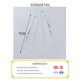 925 Silver Tassel Drop Earrings Women Party Jewelry