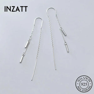 925 Silver Tassel Drop Earrings Women Party Jewelry