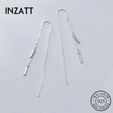 925 Silver Tassel Drop Earrings Women Party Jewelry