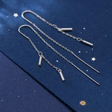 925 Silver Tassel Drop Earrings Women Party Jewelry