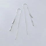 925 Silver Tassel Drop Earrings Women Party Jewelry