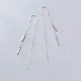 925 Silver Tassel Drop Earrings Women Party Jewelry