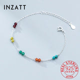 925 Silver Color Bead Chain Bracelet Women Party Jewelry