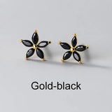 925 Silver Zircon Star Stud Earrings Women Party Jewelry