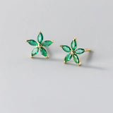 925 Silver Zircon Star Stud Earrings Women Party Jewelry
