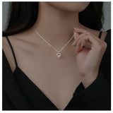 925 Silver Crystal Heart Choker Necklace Women Fine Jewelry